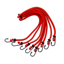 Ragno legatutto rosso a 4 elastici e 8 braccia lung. 80 cm Ø 8 mm cm per moto,bici,quad,auto...