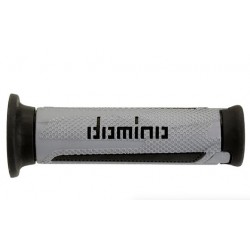 Manopole moto serie A350 Domino grigio e nero Ø 22/26 mm universale per moto stradali...