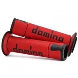 Manopole moto serie A450 universali aperte stradali rosso nero diametro int. 22 e 24 mm art:...