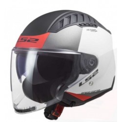 Casco Jet doppia visiera OF600 Copter II Urbane M.Wite Red omologato ECE 22 06 per moto e scooter...