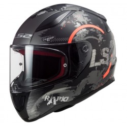 Casco integrale FF353 Rapid Circle,colore titanio/arancio fluo per moto sportive/turismo...