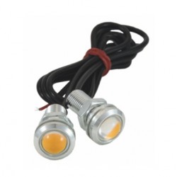 Coppia Mini Luci LED a Incasso Cromate – Luce Arancio per moto e scooter art:AM2618A THE BEST