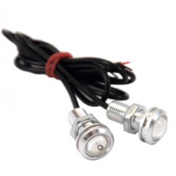 Coppia Mini Luci LED a Incasso Cromate – Luce Rossa per moto e scooter art:AM2618R THE BEST