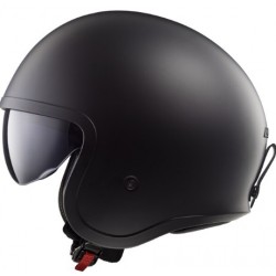 Casco LS2 Spitfire II Solid Matt nero | Jet Vintage ECE 22.06 in KPA con Visierino art:0F599...