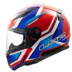 Casco integrale FF353 Rapid II grafica Flitz White Blu Red Gloss per moto sportive e gran...