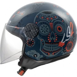 Casco Jet LS2 OF558 Sphere Lux II – Maxca Gloss Cobalto Orange  da moto e scooter art:OF558 6...
