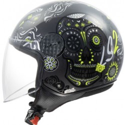Casco Jet LS2 OF558 Sphere Lux II – Maxca Gloss Black H-V Yellow  da moto e scooter art:OF558 7...