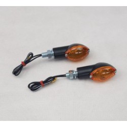 Coppia frecce a lampada omogate nere per moto Custom art:68 5062 HIGHWAY HAWK