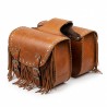 Borse laterali in vera pelle marrone per moto custom modello Memphis 25L - Febo Collection