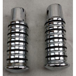 Pedane pilota cromate con inserti in gomma per moto Harley Davidson art: 12931 12931 CUSTOM CHROME