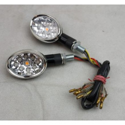 Coppia frecce ovali a led nere omologate per moto art: CLI7032 SIFAM