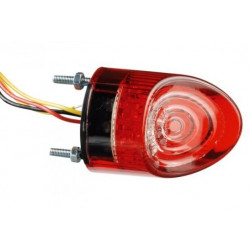 Fanalino posteriore tondo a led con lente rossa per moto art: IN83 CHAFT