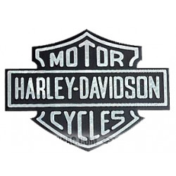 Fregio adesivo in metallo nero e argento con scritta Harley Davidson art: 95-282 W&W