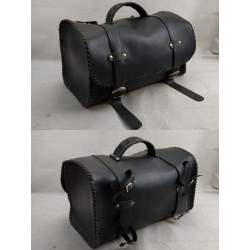 Borsa a bauletto in cuoio nero per moto custom modello Spolding 38 litri art: 421 FEBO COLLECTION