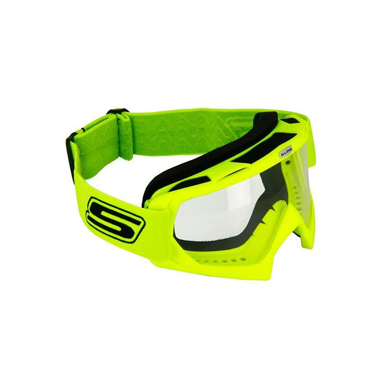 Maschera da cross giallo fluo con visiera trasparente art: GOGGLECROS25  SIFAM