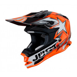 Casco da cross arancione con visiera integrata cod: J32 ARANCIO CASCO JUST1