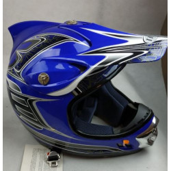 Casco da motocross blu con pinna squalo art: TX10BLU THH