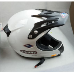 Casco da motocross in fibra Cemoto bianco art: 010101 CEMOTO