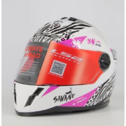 Casco moto stradale bianco e viola per bambini art: FF392 KID SAVANE LS2