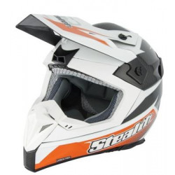 Casco motocross bianco arancio e nero art: HD210 STEALTH
