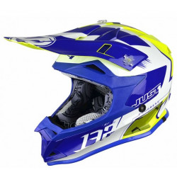 Casco motocross da bambino bianco blu e giallo art: J32KICK JUST1