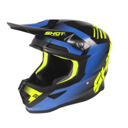 Casco motocross da bambino blu e giallo fluo art: KIDTRUSTBBGF SHOT