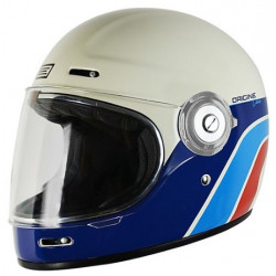 Casco custom integrale bianco e blu con visiera art: VEGA CLASSIC WHITE ORIGINE