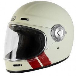 Casco custom integrale bianco opaco con visiera art: VEGA STRIPE WHITE ORIGINE