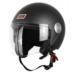 Casco moto demi-jet nero opaco art: PRONTO ECCO BLACK ORIGINE