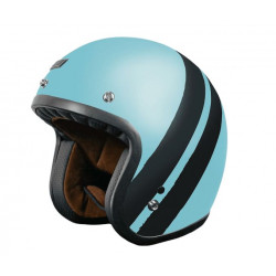 Casco moto jet celeste opaco con strisce nere art: PRIMOJACKPASTELBLUE ORIGINE