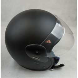 Casco moto jet in policarbonato nero opaco con visiera art: CAFE VISOR PROJECT