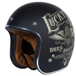 Casco moto jet nero con scritte art: PRIMO FLYNG WHEEL BLACK