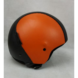 Casco moto jet nero e arancione in pelle art: SPEED NERO ARANCIO FEBO