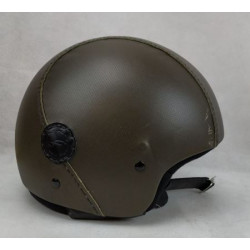 Casco moto jet verde militare opaco in pelle traforata art: SPEED VERDE TRAF FEBO