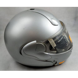 Casco moto modulare in policarbonato nel colore grigio metallizzato del marchio Nolan