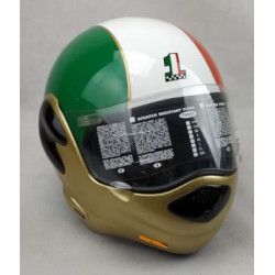 Casco moto modulare in policarbonato nel colore verde, bianco, rosso e oro marchio Project