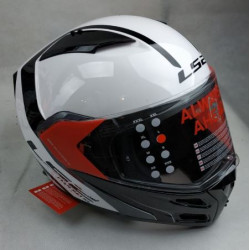 Casco moto stradale Ls2 FF324 modulare bianco e nero con occhiale interno integrato