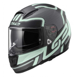 Casco moto stradale nero opaco con grafiche luminescenti HV e occhiale interno integrato art:...