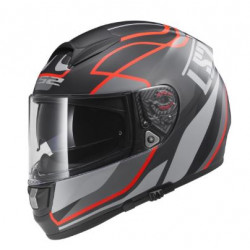 Casco moto stradale nero opaco e rosso con occhiale interno integrato art: FF397 VECTOR FT2...