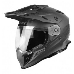 Casco motocross grigio opaco con visiera e occhiali interni integrati art: J34 JUST1