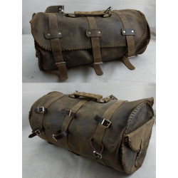 Borsa a rullo in cuoio marrone per moto custom modello Winchester 65 litri art: 425 FEBO COLLECTION