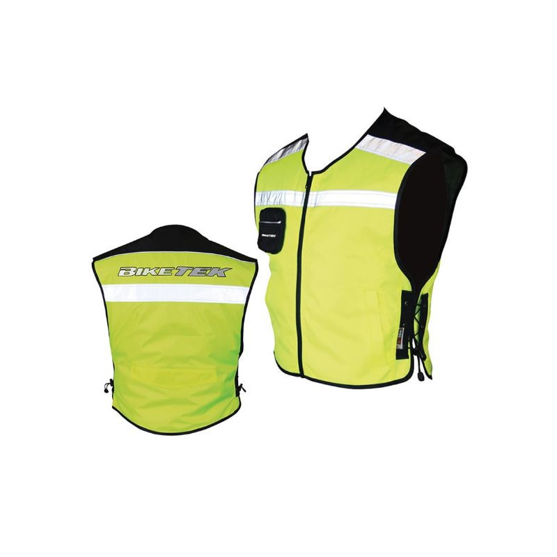 Gilet catarifrangente verde fluo da moto art: GILREFLURB01 BIKETEK