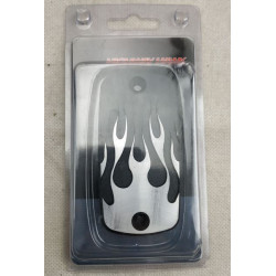 Coperchio freno nero opaco con fiamme per moto Honda VT600 art: 451-033 HIGHWAY HAWK