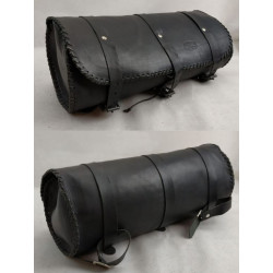 Borsa a rullo in cuoio nero per moto custom modello Preston 20 litri art: 410 FEBO COLLECTION