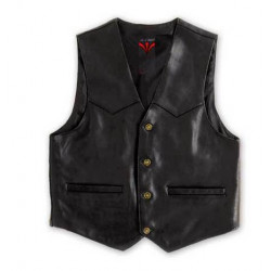 Gilet in pelle nero da moto da uomo e donna art: PISTONCLASSIC A-PRO