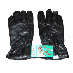 Guanti in pelle traforati neri da moto estivi art: 4012 THE BEST