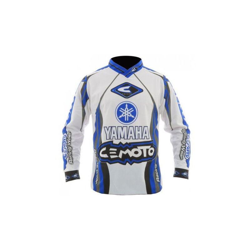 Maglia da cross con scritta Yamaha blu e bianca art