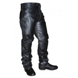 Pantaloni in pelle neri da moto con protezioni morbide da uomo art: 621 FEBO COLLECTION