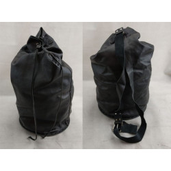 Borsa a sacca in pelle nera per moto custom 40 litri art: 630NERO FEBO COLLECTION