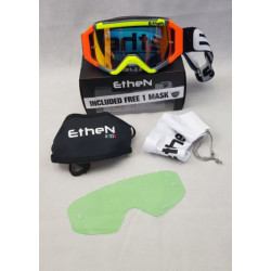 Maschera per Moto Cross Enduro con visiera specchiata  oro Art: MX0571 05R FLUO ETHEN